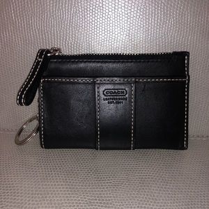 NWOT Coach Black Leather Keycard Wallet